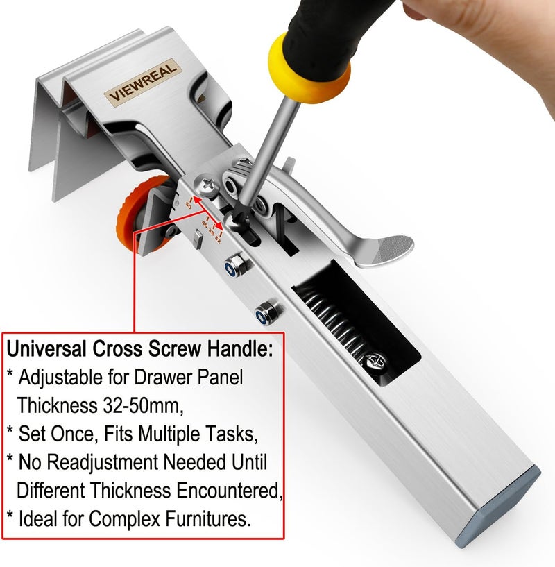 ViewReal Quick-Install Drawer Front Installation Clamps,Efficient Cabinet Drawer Clamps Setup with Easy,2Pk Universal Fit Labor-Saving Adjustable Drawer Fixing Clips - Image 4